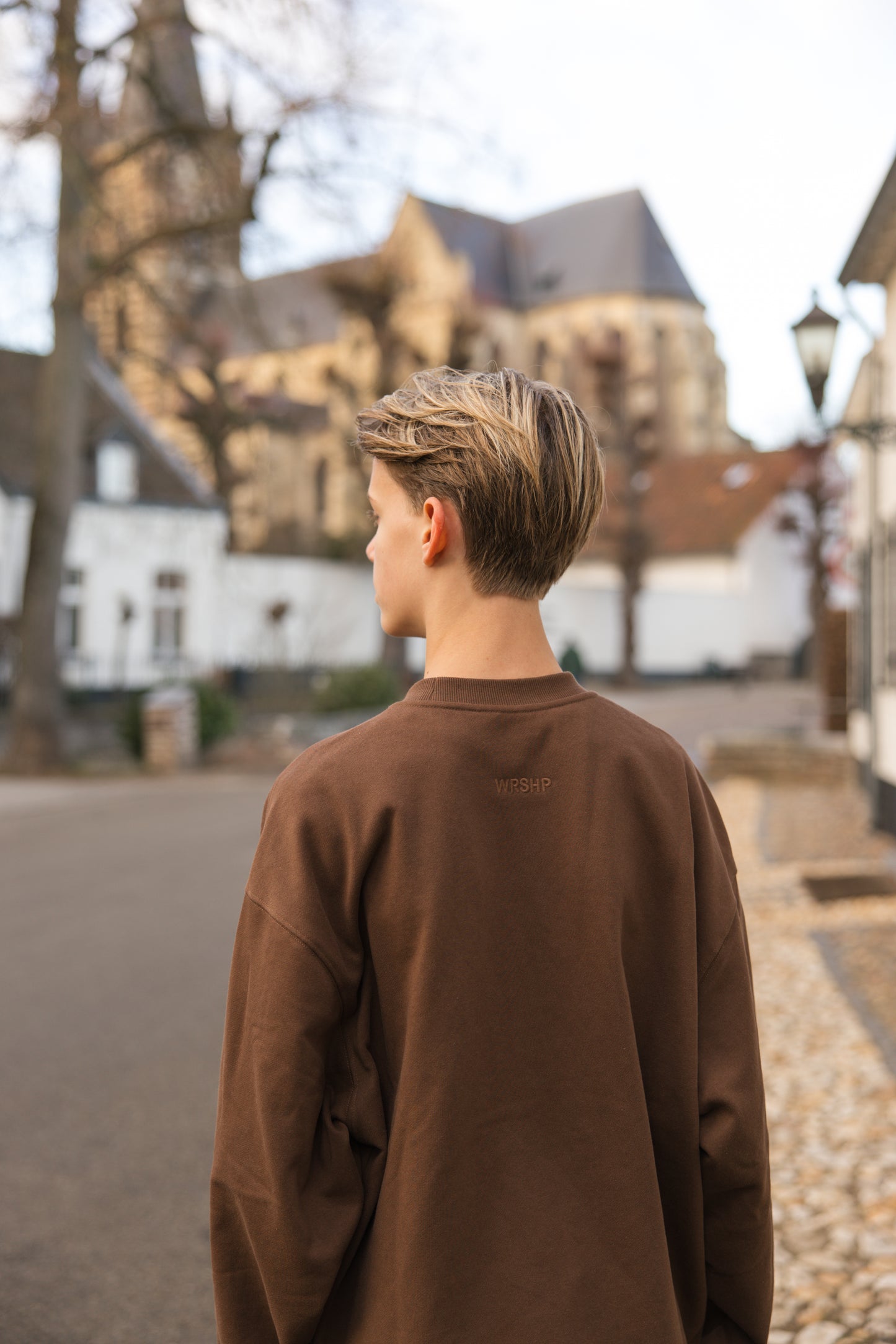 WRSHP Oversized Unisex Sweatshirt – Chocoladebruin