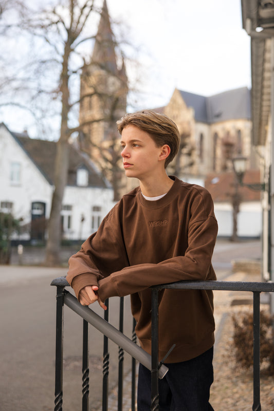WRSH⁠P Oversized Unisex Sweatshirt – Chocoladebruin